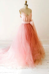 Tulle Princess Long Corset Prom Dress,Corset Formal Dresses A-line V-neck Corset Formal Gown outfit, Prom Dresses Long With Slit