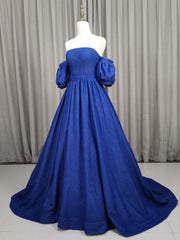 Unique Aline Blue Long Corset Prom Dresses, Blue Long Corset Formal Graduation Dresses outfit, Bridesmaides Dresses Short