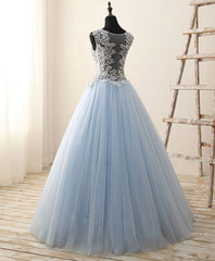 Unique Round Neck Tulle Lace Long Corset Prom Dress, Long Evening Dress outfit, Bridesmaides Dresses Fall