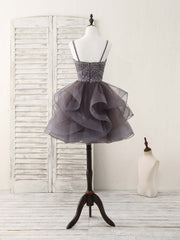Unique Sweetheart Tulle Beads Short Corset Prom Dress Cute Corset Homecoming Dress outfit, Prom Dress Inspiration