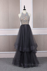 Unique tulle beads long Corset Prom dress tulle long evening dress outfit, Homecoming Dresses For Middle School