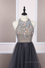 Unique tulle beads long Corset Prom dress tulle long evening dress outfit, Homecoming Dresses Simples