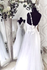 Unique v neck tulle lace long Corset Prom dress tulle lace evening dress outfit, Homecomming Dresses Floral
