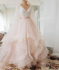 Unique v neck tulle lace long Corset Prom dress, tulle Corset Wedding dress outfit, Wedding Dresses Inspired