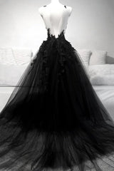 V Neck Black Lace Corset Prom Dresses, Black V Neck Lace Corset Formal Graduation Dresses outfit, Dress Ideas