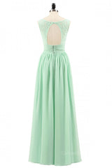 V Neck Mint Green Lace and Chiffon Long Corset Bridesmaid Dress outfit, Wedding Pictures