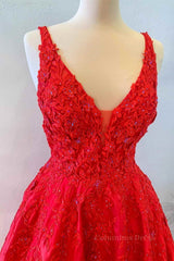 V Neck Open Back Red Lace Long Corset Prom Dress, Red Lace Corset Formal Dress, Beaded Red Evening Dress outfit, Bridesmaid Dresses Sage Green