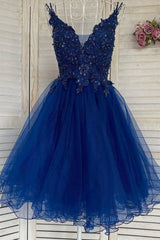 V Neck Short Blue Lace Corset Prom Dress, Blue Lace Corset Homecoming Dress, Short Blue Corset Formal Graduation Evening Dress outfit, Bridesmaid Dress Pink