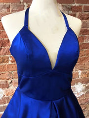 V Neck Short Blue Corset Prom Dresses, Short Blue V Neck Corset Formal Corset Homecoming Dresses outfit, Bridesmaid Dress Champagne