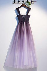 Unique A Line Ombre Purple Beading Corset Prom Dresses With Lace Up Long Dance Dresses outfit, Formal Dress Black