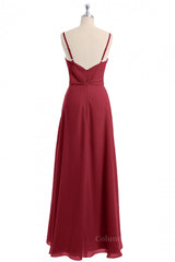 Wine Red Straps Faux Wrap Long Corset Bridesmaid Dress outfit, Bachelorette Party